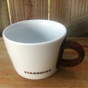 Starbucks Kahla German Made White Coffee Mug Tea Cup with Brown Felt Handle 14oz